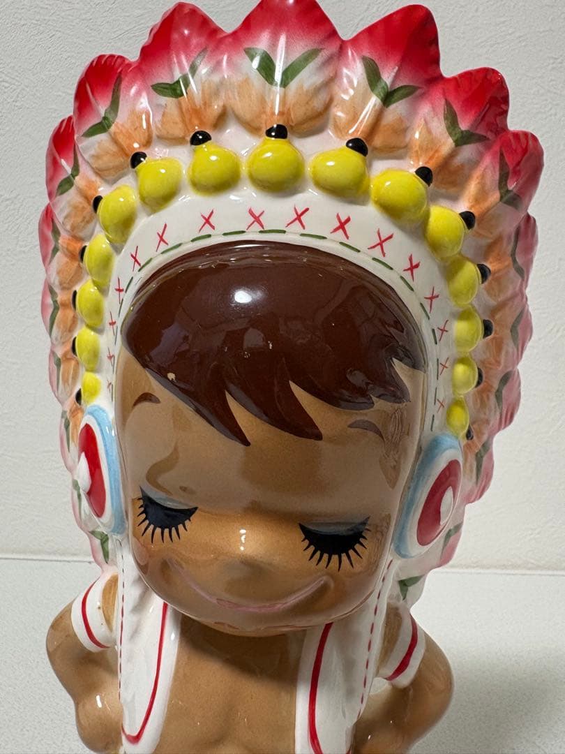 内藤ルネ インディアン 貯金箱 RUNE 人形 昭和レトロ デッドストック