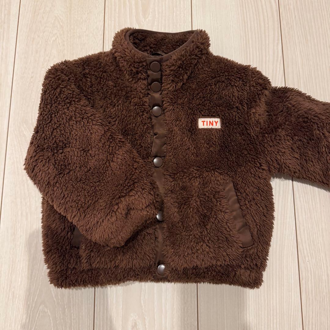 【美品】TINYCOTTONS ボアアウター　ジャケット ブラウン2Y