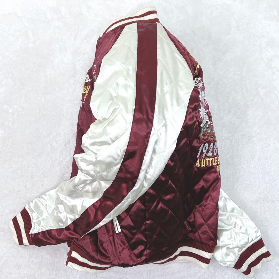 稀少✨ ディズニー　ミッキーマウス　スカジャン　別珍　リバーシブル　キルティング