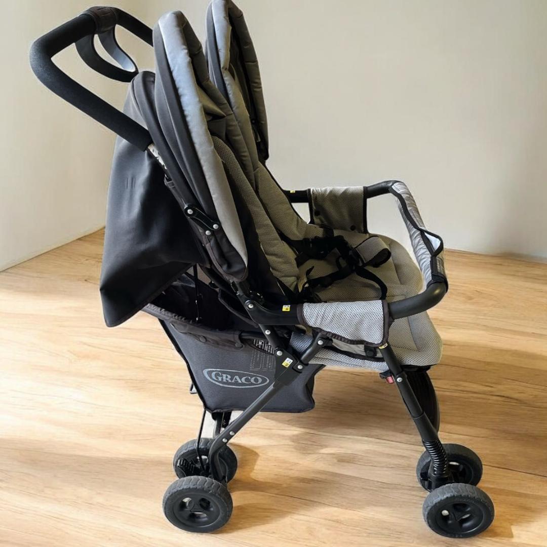 GRACO 2人乗り用ベビーカー　デュオスポーツ 双子　おまけ　レインカバー付き