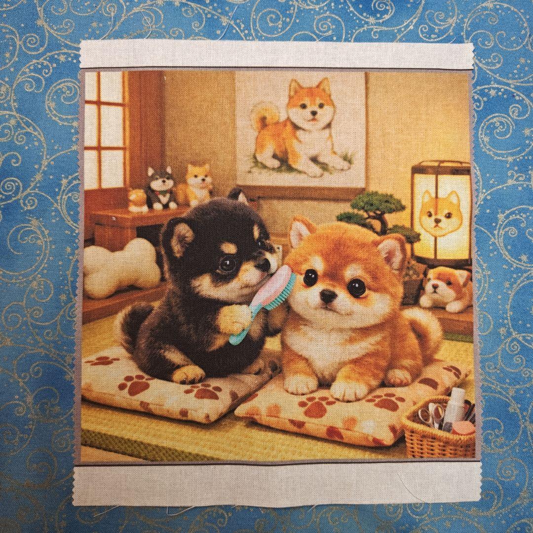 ご確認用　モグモグ様　ハンカチ　柴犬さん柄　ハンドメイド12/13
