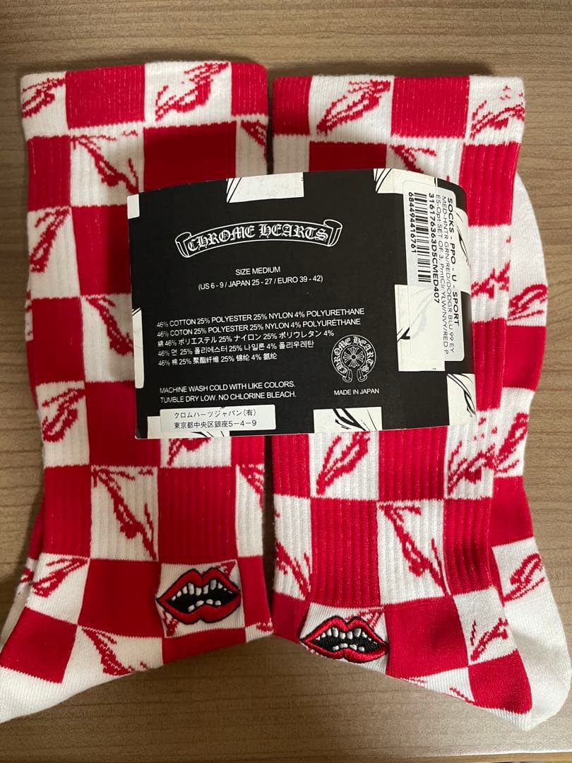 CHROME HEARTS チェック柄ソックス M