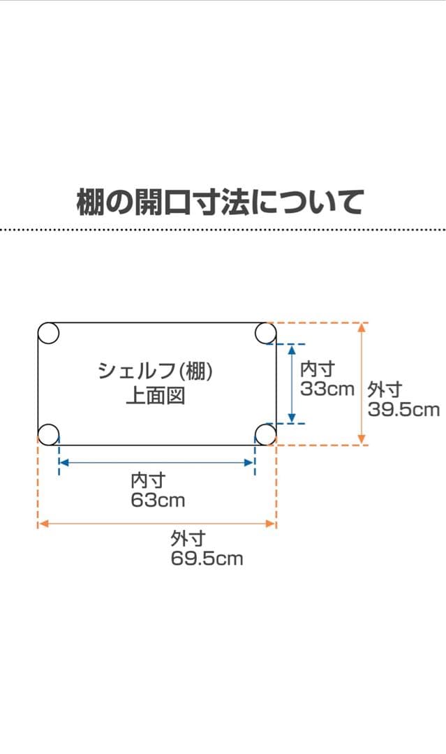 スチールラック 棚板　69.5×39.5 ポール直径19mm 4枚