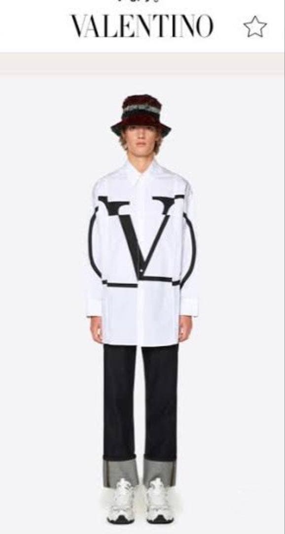 Valentino ホワイト長袖シャツ 39/15½