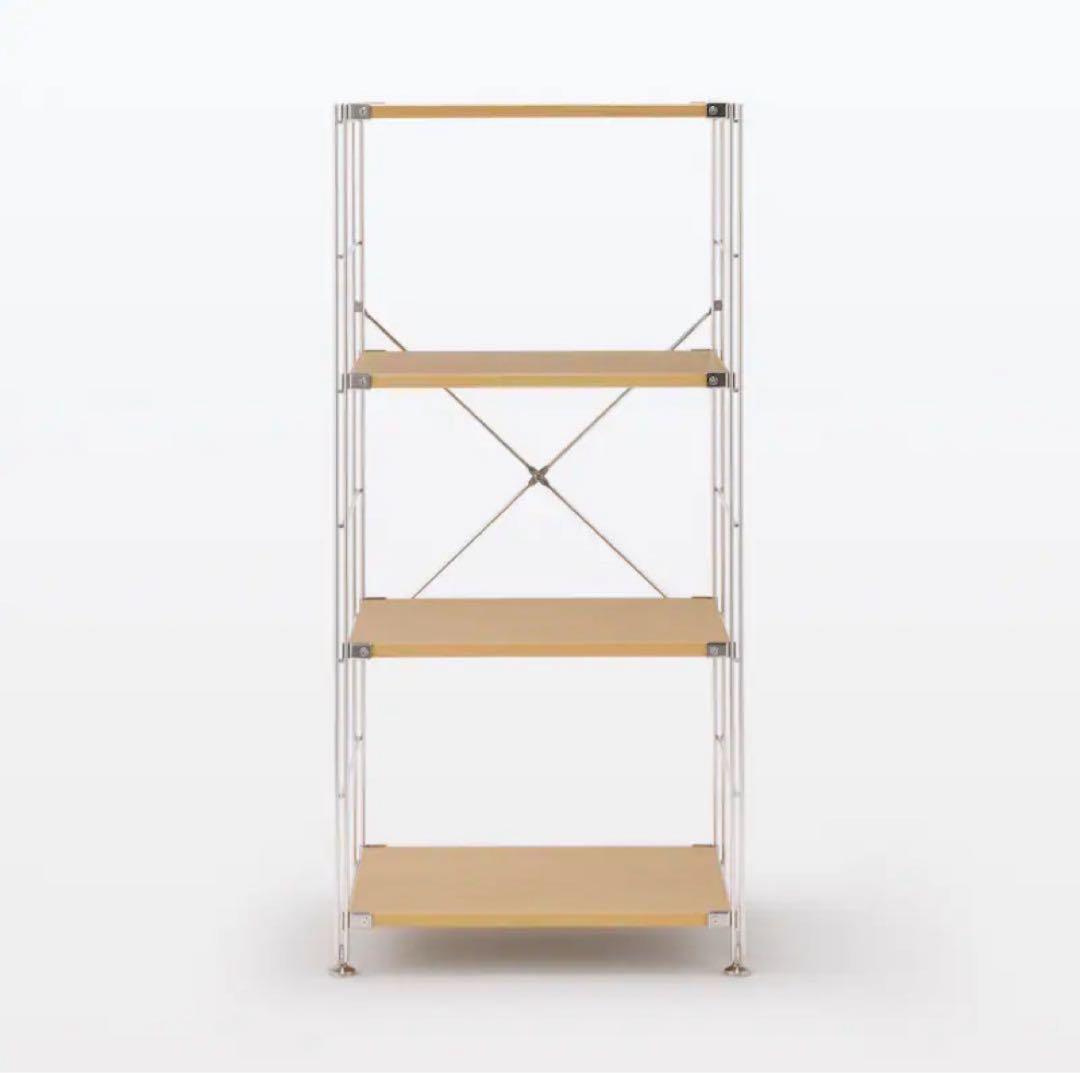 無印良品 ステンレスユニットシェルフ・オーク材棚セット・中