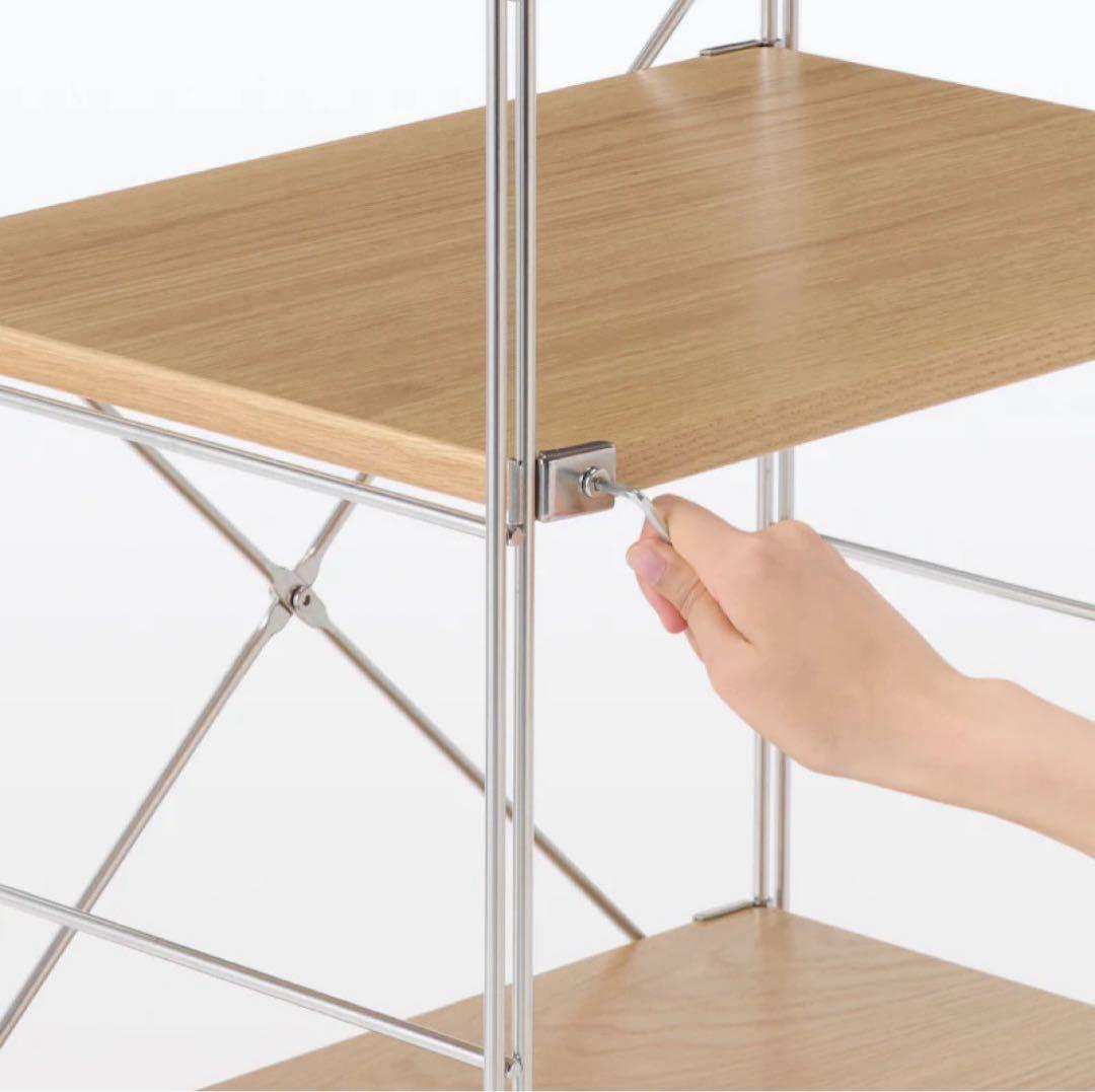 無印良品 ステンレスユニットシェルフ・オーク材棚セット・中