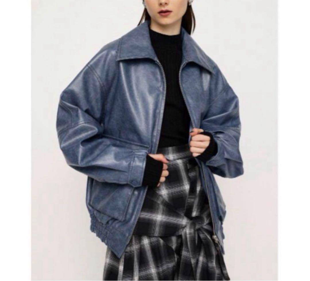 SLY スライ FAUX LEATHER ZIPUP ブルゾン レザージャケット