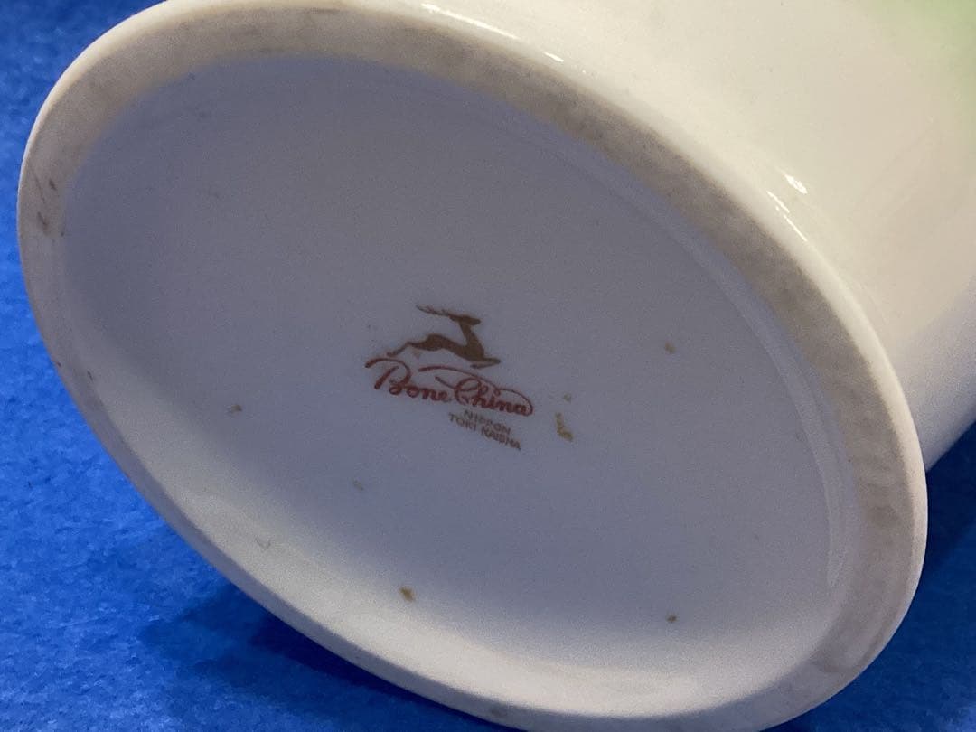 戦前製　オールドノリタケ　シカ印　白菊花柄花瓶　ボーンチャイナ　日本陶器会社