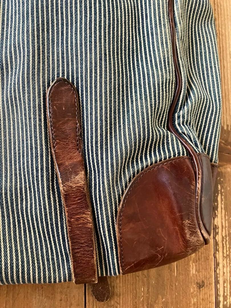 RALPH LAUREN RUGBY メッセンジャーバッグ デニム レザー