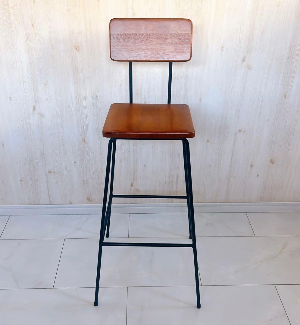 【綺麗】日本製 アイアン hinata TEKKI CRAFT 欅　ハイチェア