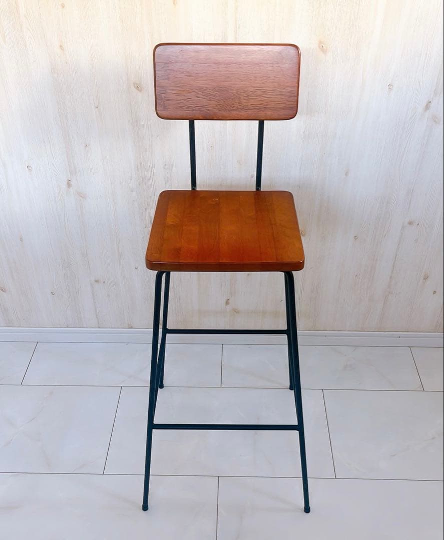 【綺麗】日本製 アイアン hinata TEKKI CRAFT 欅　ハイチェア