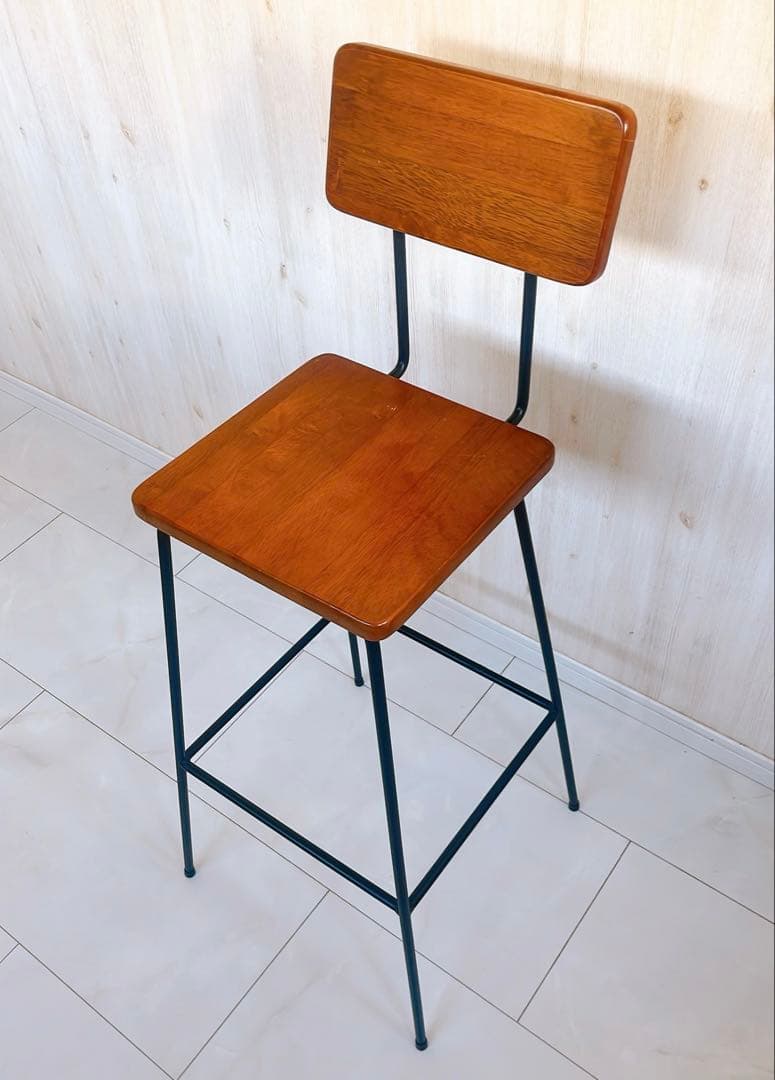 【綺麗】日本製 アイアン hinata TEKKI CRAFT 欅　ハイチェア