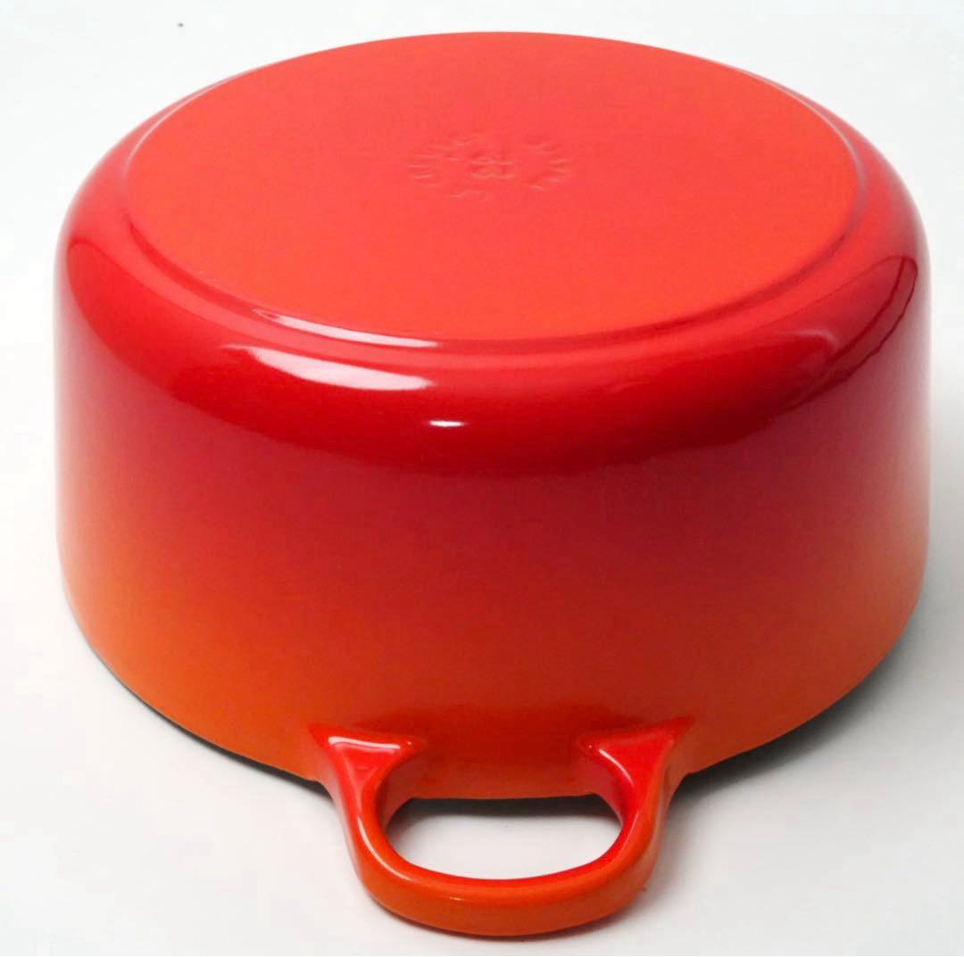 【美品】LE CREUSET　ココット ロンド オレンジ　22cm