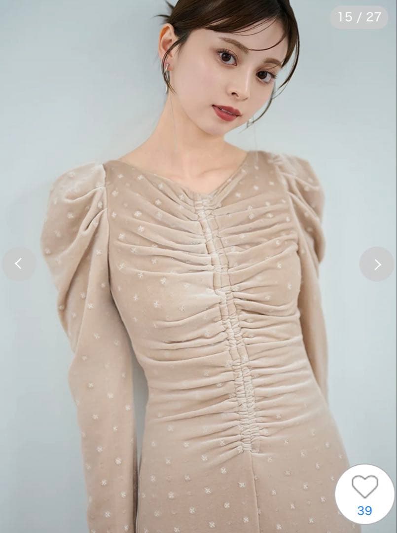 【さとみ】snidel スナイデル ベロア刺繍ワンピース サイズ1