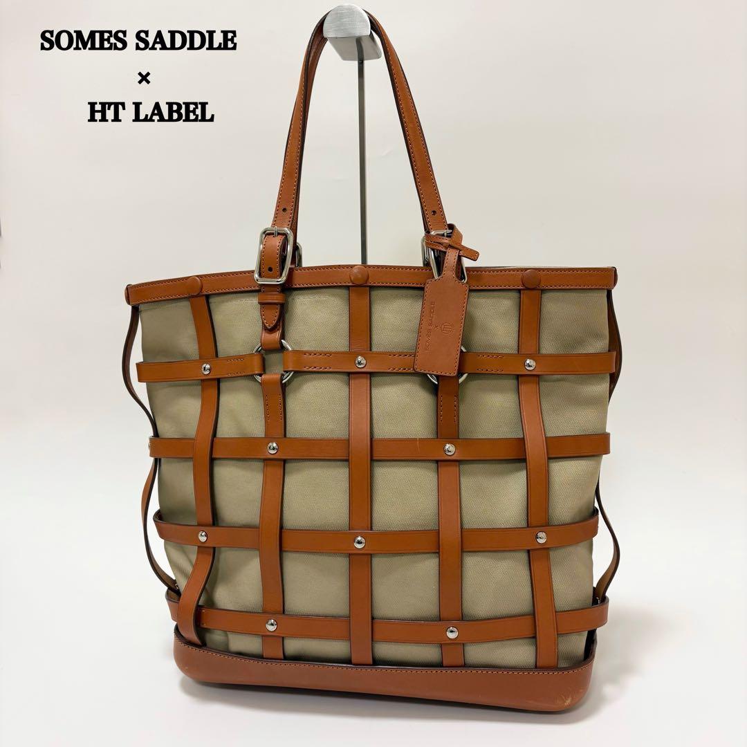 希少　ソメスサドル　HT LABEL トートバッグ　本革　大きめ　肩がけ　A4
