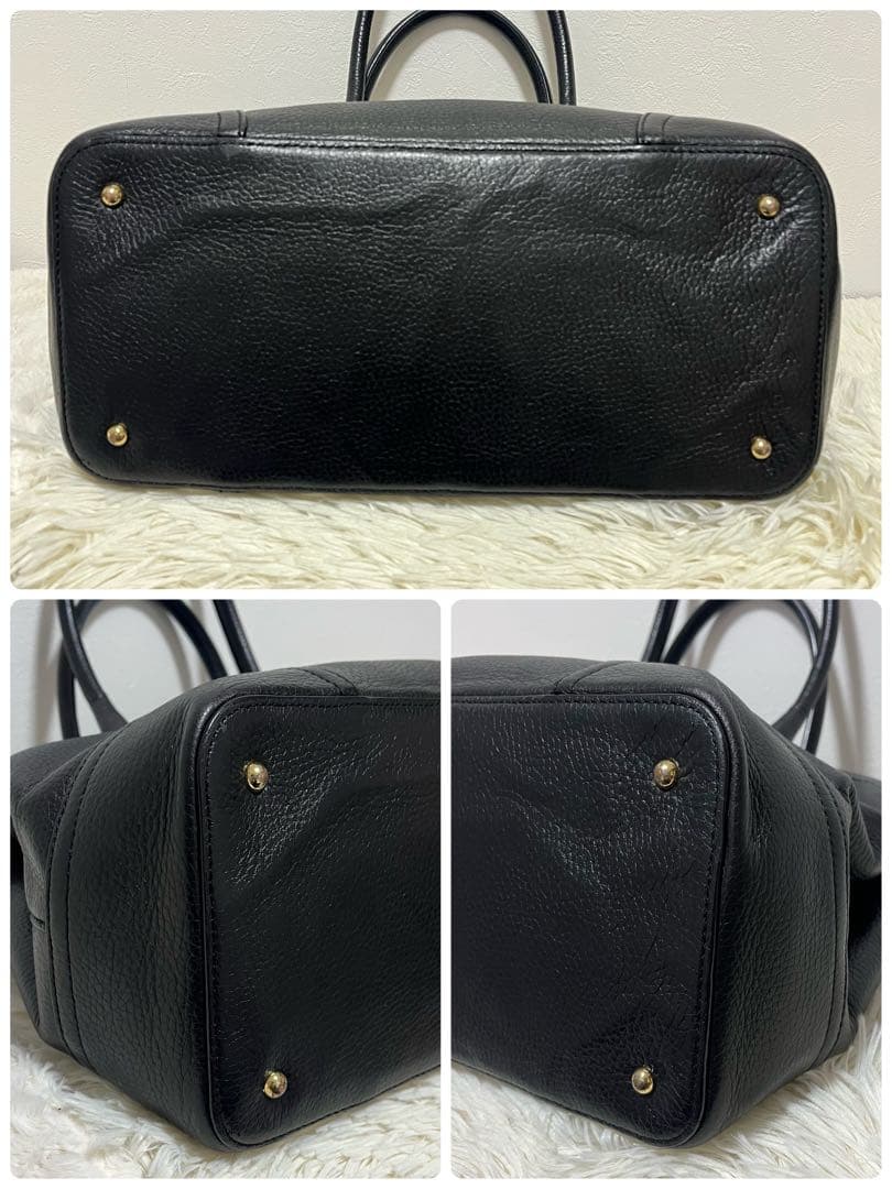 Lauren Ralph Lauren 黒 レザートートバッグ ショルダーバッグ