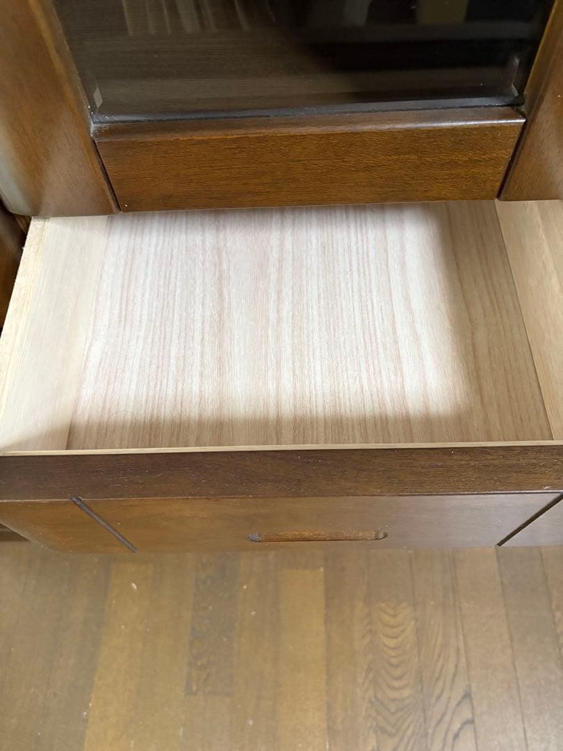 木製本棚 ガラス扉付き ダークブラウン