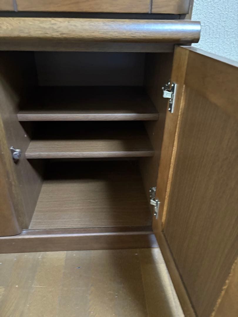 木製本棚 ガラス扉付き ダークブラウン