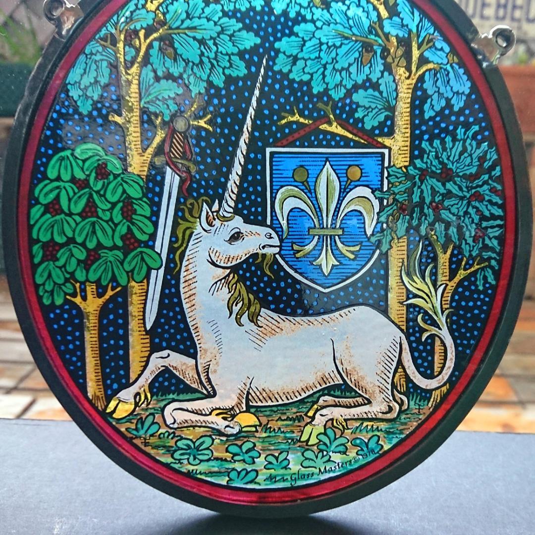 ステンドグラス Woodlands Unicorn ユニコーン グラスマスターズ