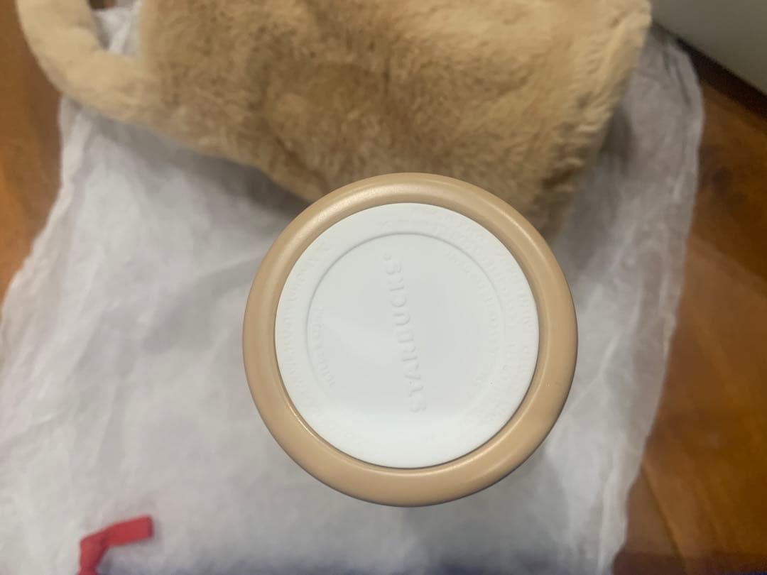 3点セット　スタバ　ステンレス　タンブラー　ファー　バッグ　ポーチ　巾着