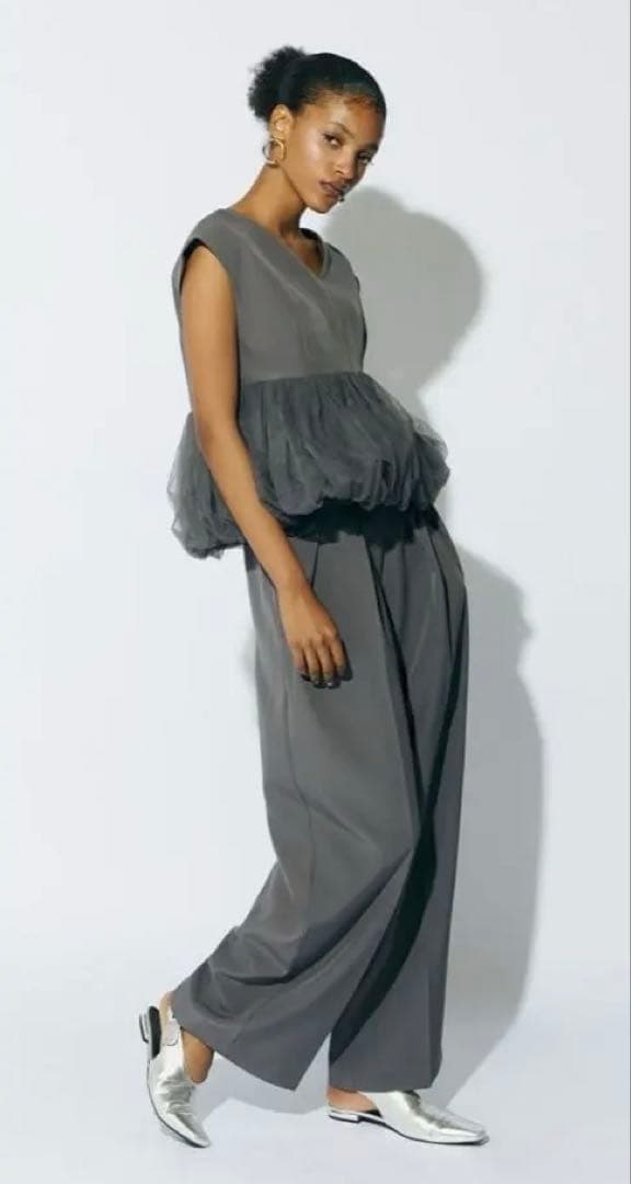 サロペット・オーバーオール・オールインワン ANDRESD peplum tulle set up pants dress