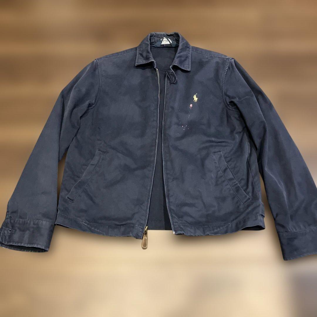 ポロ ラルフローレン ネイビー　スイングトップ　ペンキ有