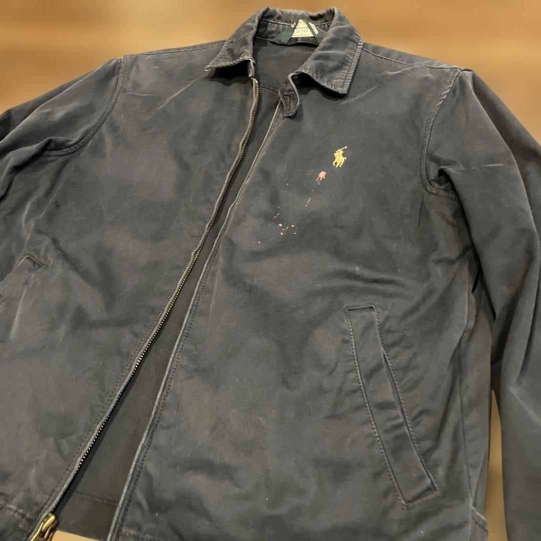 ポロ ラルフローレン ネイビー　スイングトップ　ペンキ有