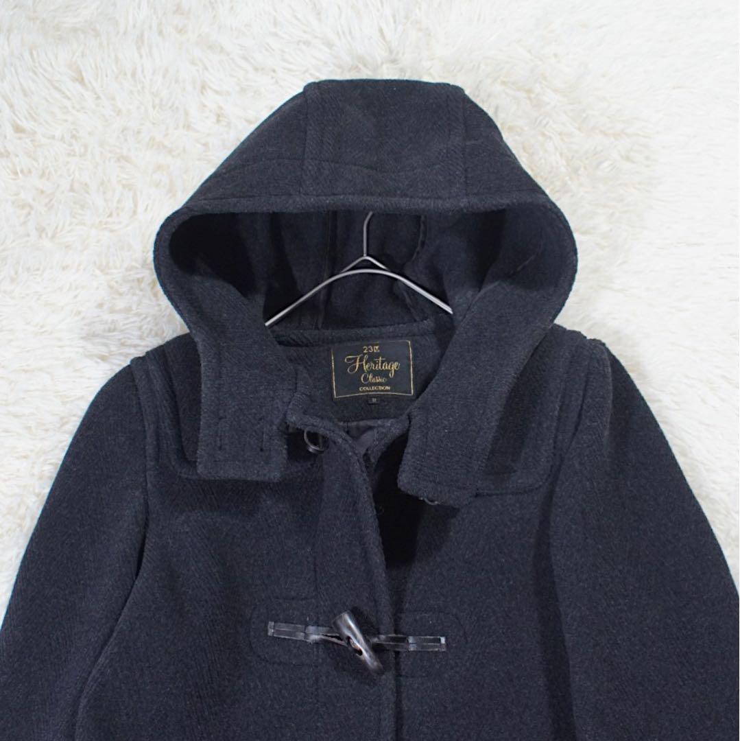 ITALY生地《23区》ヘリテージライン ダッフルコート(32)ヘリンボーン