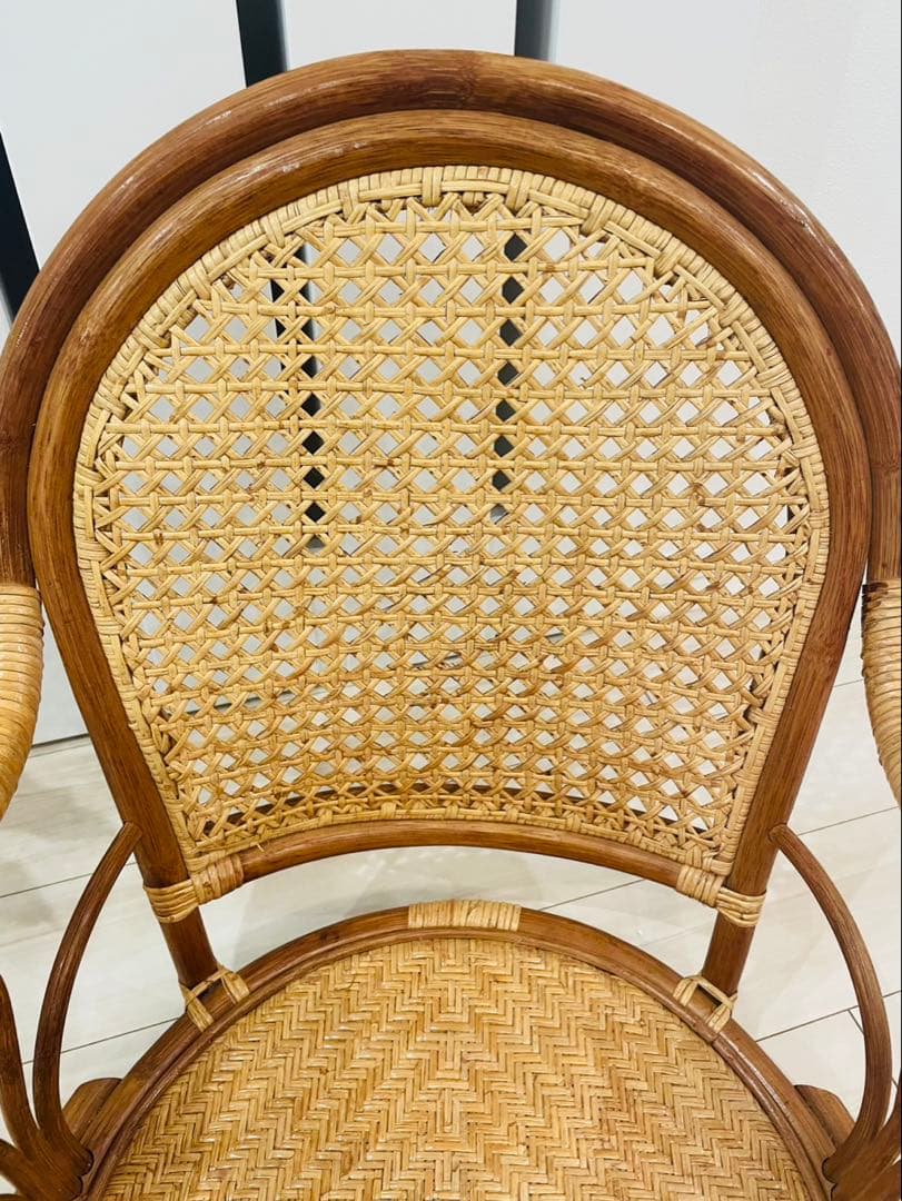 籐 ラタン　回転式 ロータイプ　座椅子