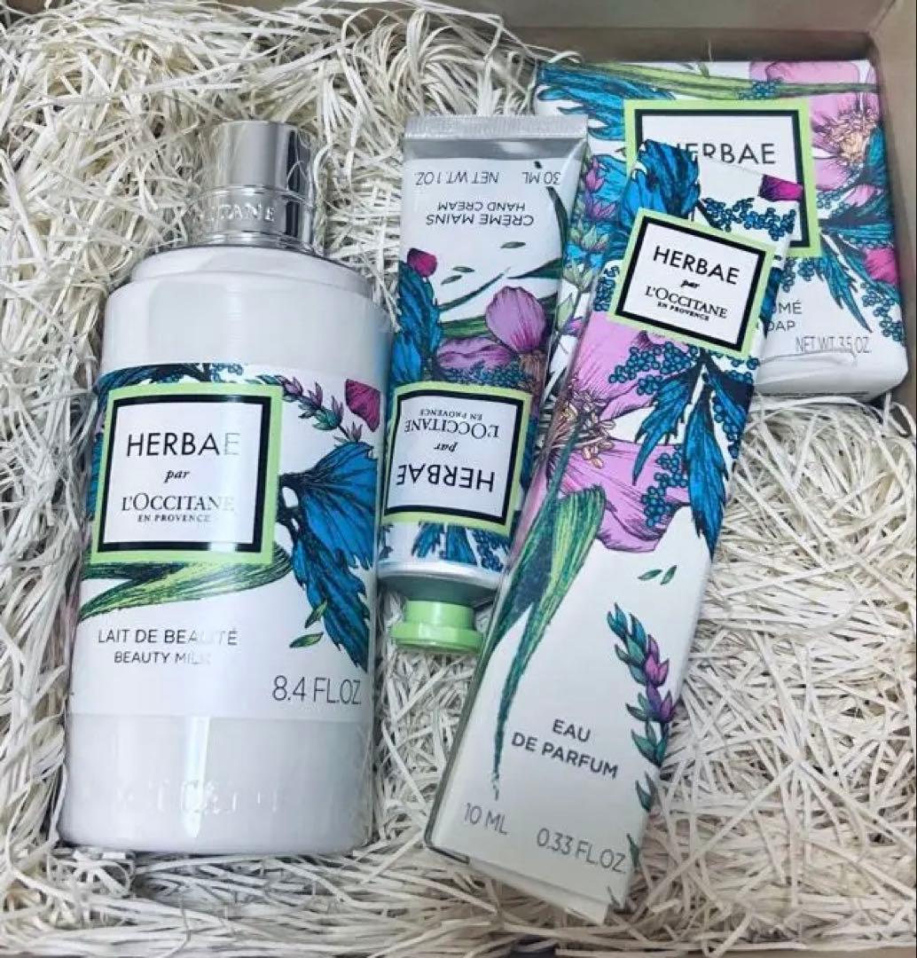 ロクシタン　ギフト　エルバヴェールボディミルクオールドパルファムハンドクリーム