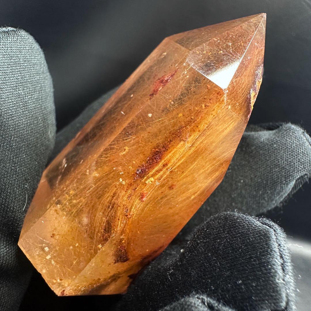 【金運up❗️】レア♡とても可愛い❤️ガーデンルチルクォーツ六角柱庭園水晶A1340