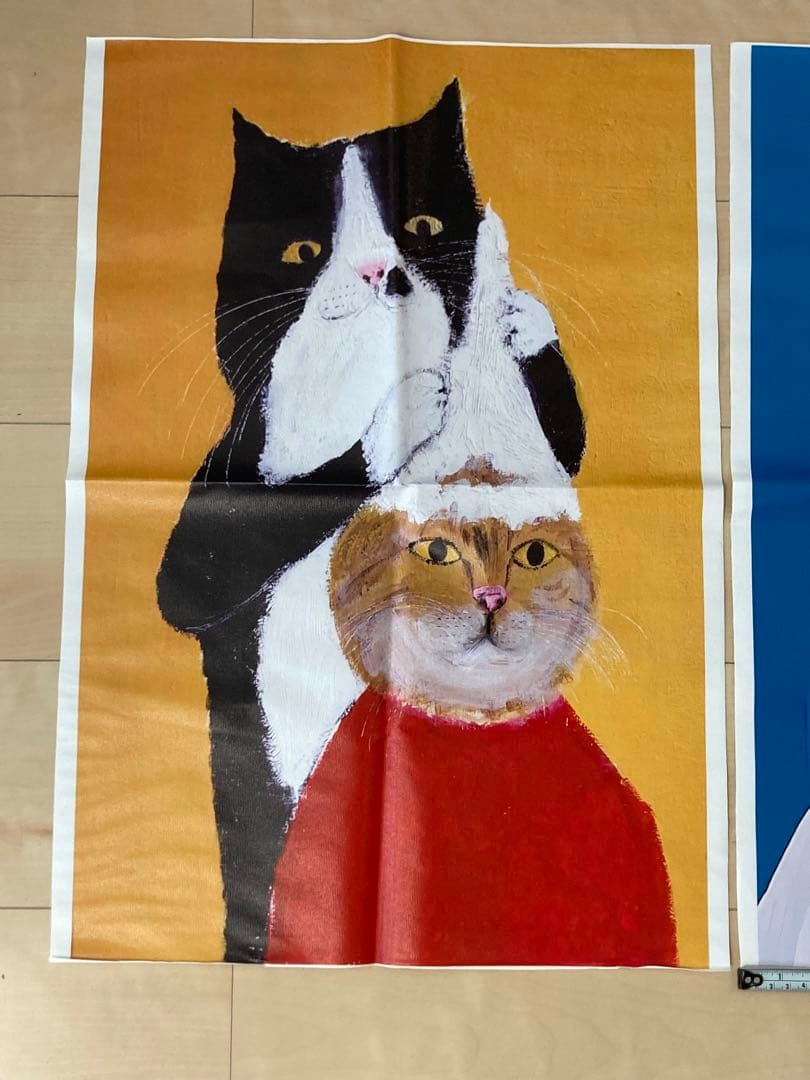 ネコ雑貨　防水生地　猫　美容院　床屋　ポスター　キャンパスアート　美容師ネ　コ