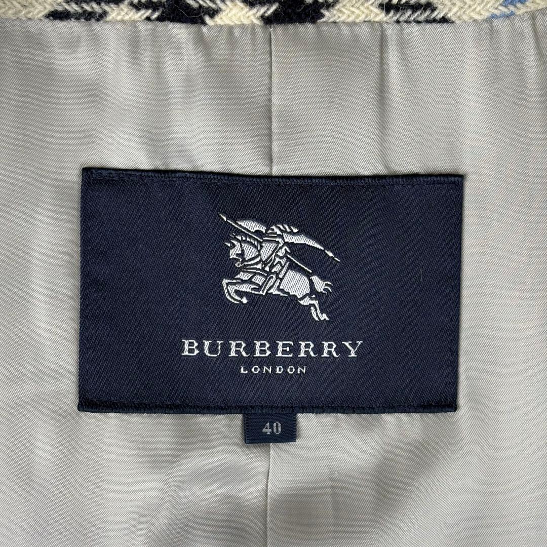 【美品】バーバリー　ビンテージ　ロングコート　ノバチェック　グレーブルー40 L