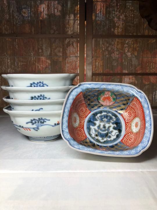 明治骨伊万里小鉢五枚セット