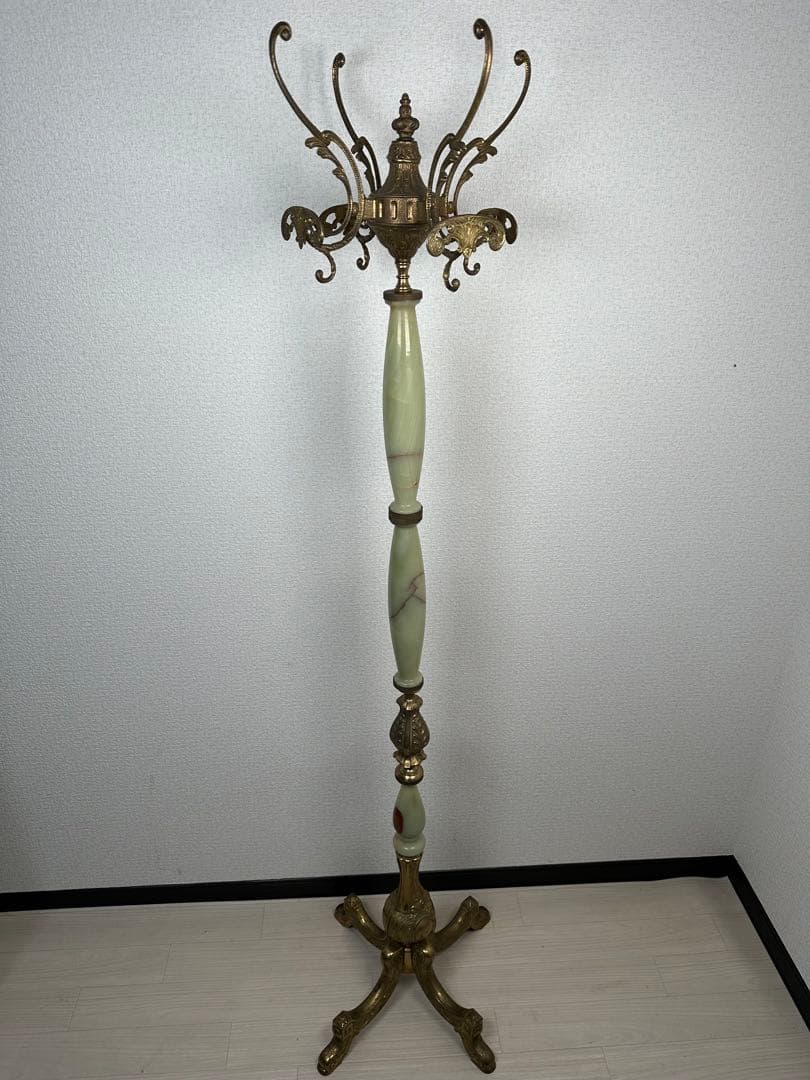 展示品 イタリア 大理石 オニキス ポールハンガー コートハンガー ※i1※