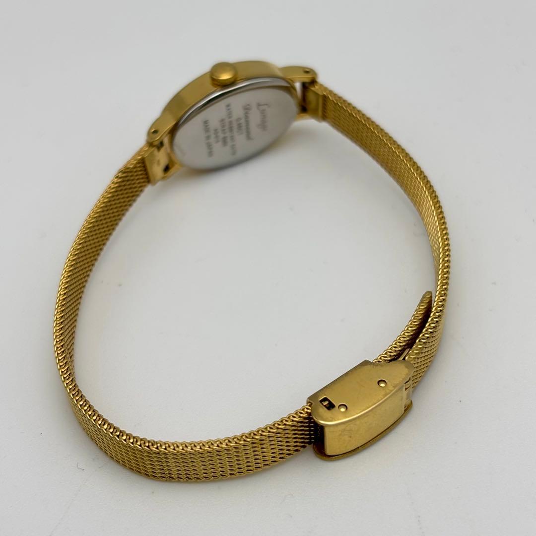 激レア✨ルナージュ 時計 ダイヤベゼル 0.46ct ゴールド オーバル シェル