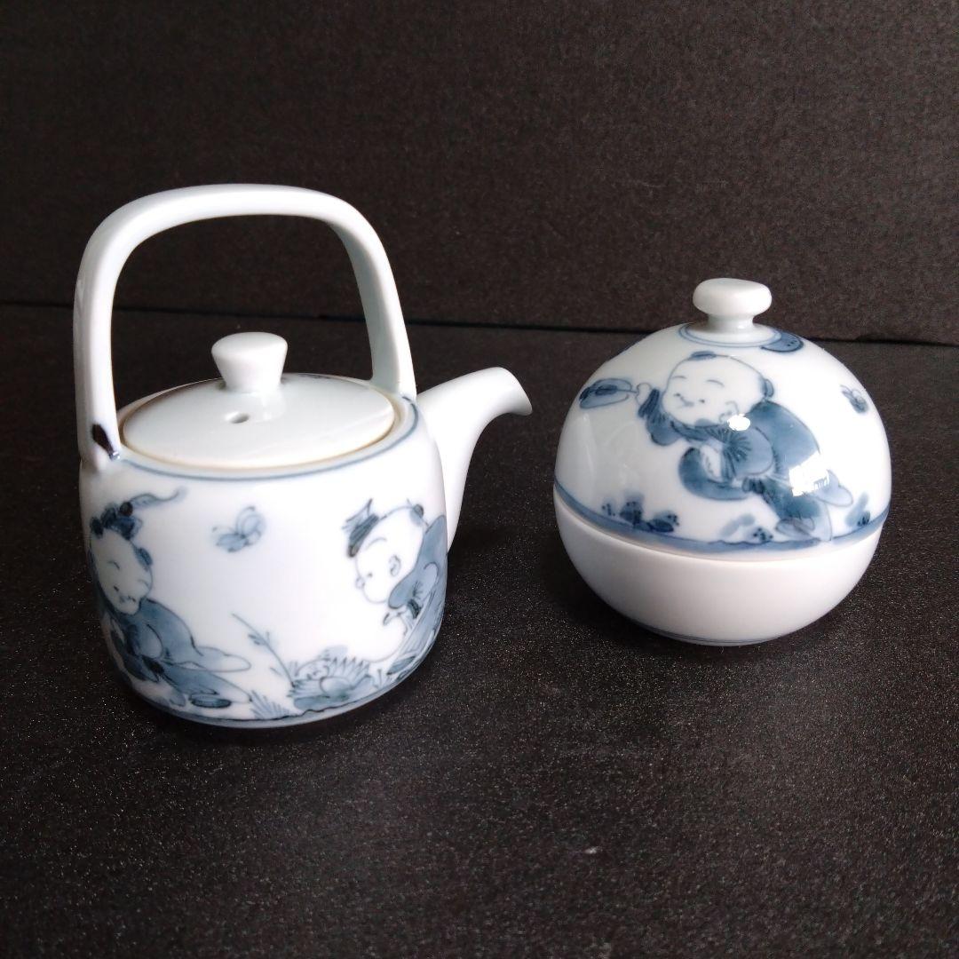 新品 平戸三川内焼 松山窯 唐子 醤油差し 薬味入れ　縁起物　お祝い