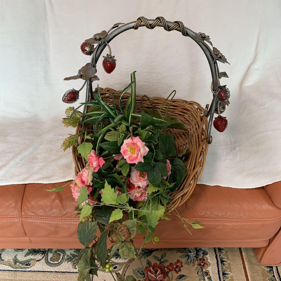 籠、カゴ、かご、バスケット、輸入品、什器、希少、インテリア、大きめ