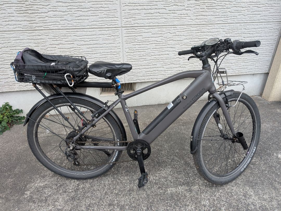電動アシストクロスバイクEVA PLUS CROSSエヴァプラスグレー26インチ