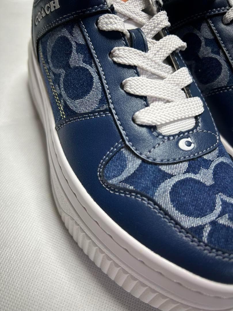 【新品】 COACH コーチ スニーカー スライダー 靴 24cm デニム