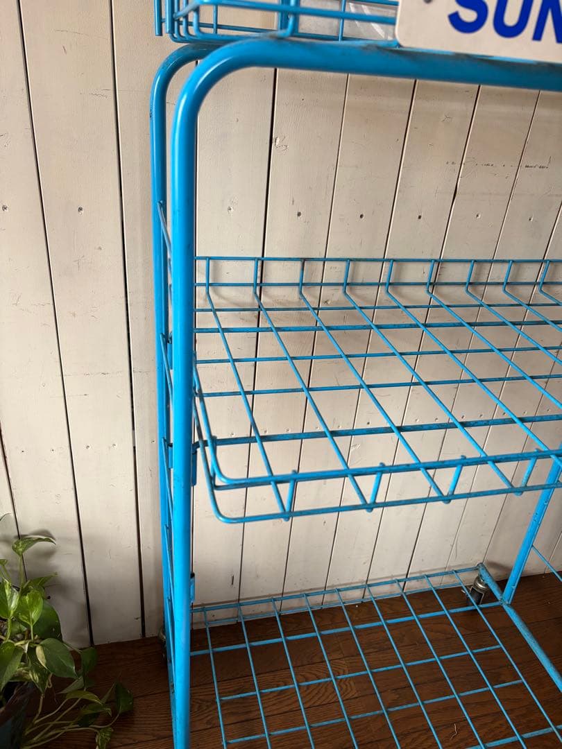 昭和レトロ サントリー　ビール　ワゴン キャスター付 店舗什器 スチールラック