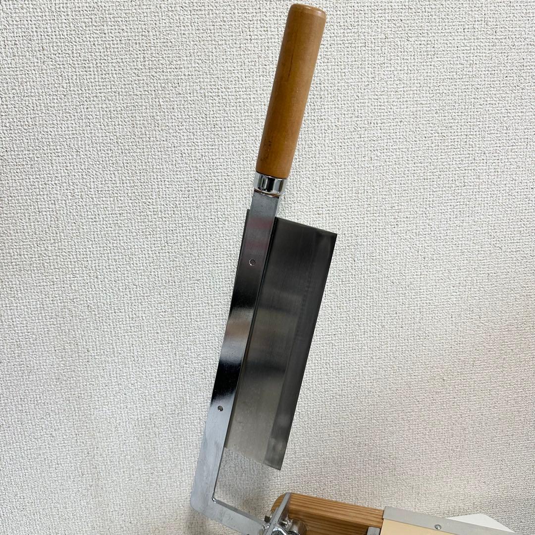手動式 麺切りカッター 麺切り台 そば打ち うどん打ち 麺切り包丁付き 木製台
