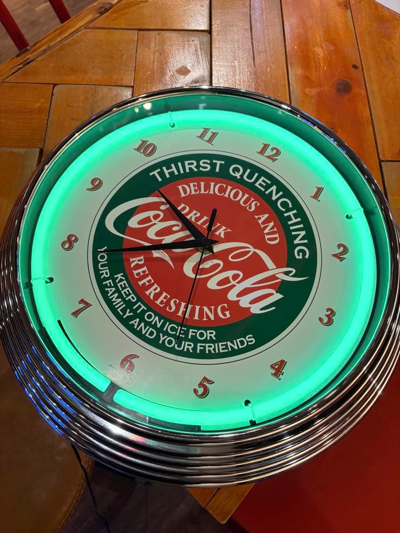 アメリカン　コカコーラ　時計　ネオンクロック　　 完動品　中古