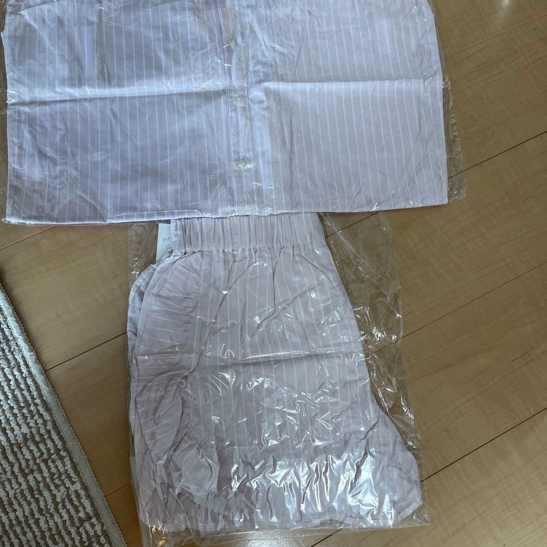 ジェラートピケ　ピンクストライプ パジャマセット