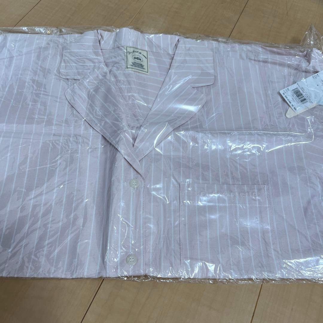 ジェラートピケ　ピンクストライプ パジャマセット