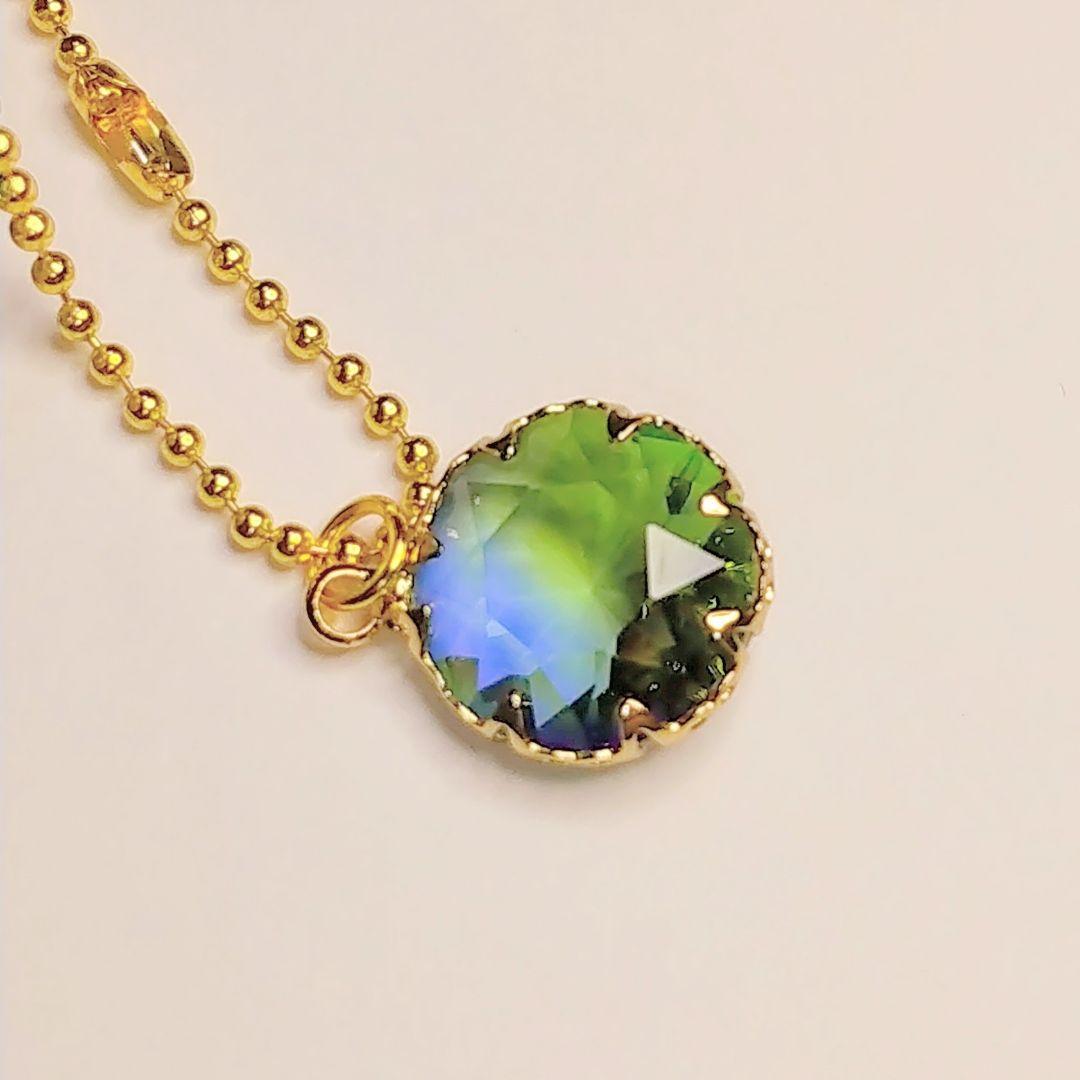 SOLD◆ハンドメイド インドネシアビーズ ガラスチャーム キーホルダー ブルー