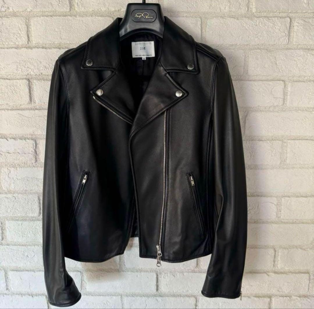 【美品】23区 シープスキン　レザー ジャケット ダブル 36 ライダース