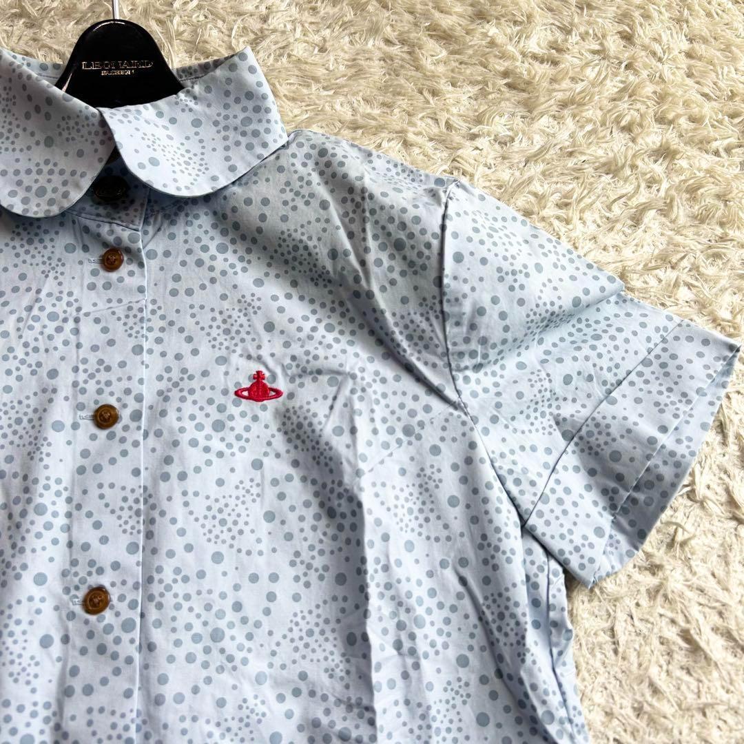 ヴィヴィアンウエストウッド✨️オーブ ボタン 刺繍 丸襟 ブラウス シャツ 水玉