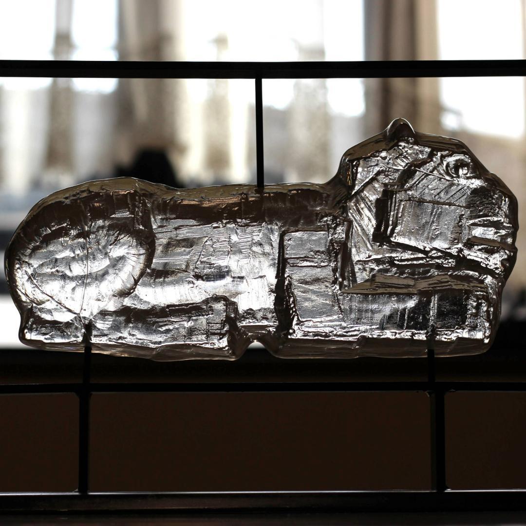 【貴重】エリックホグラン　Erik Hoglund　ライオン ガラスオブジェ03