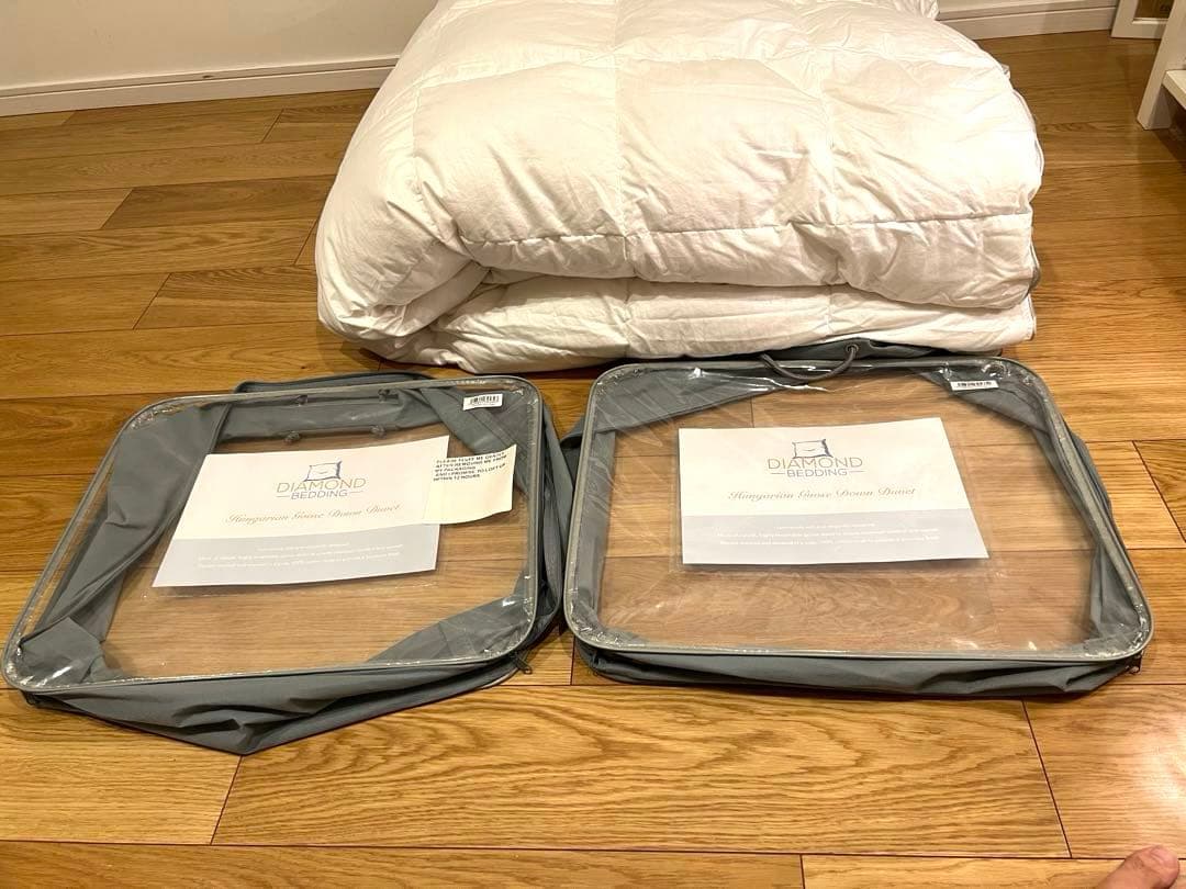 DIAMOND ハンガリー グースダウン2枚合わせセット ダブル　超長綿100%
